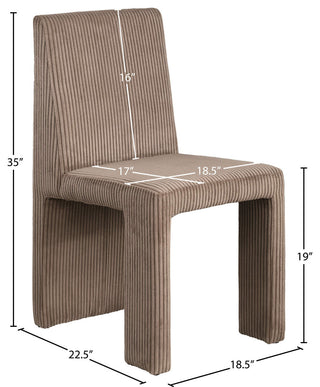 Benson Upholstered Dining Chair, Brown, Microsuede Corduroy