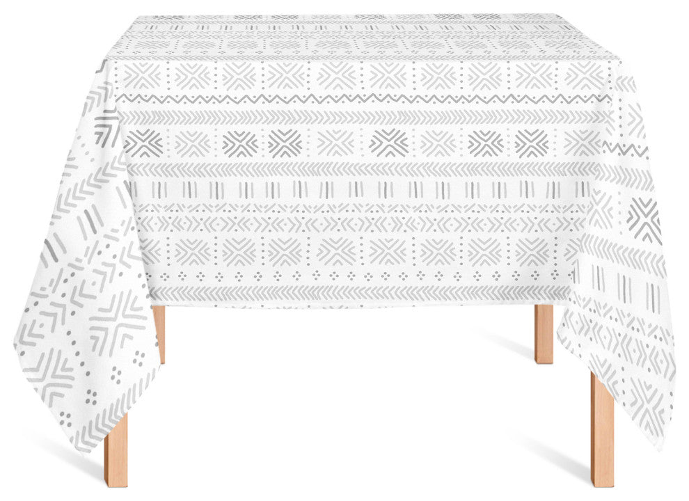 Gray Mudcloth 58x58 Tablecloth