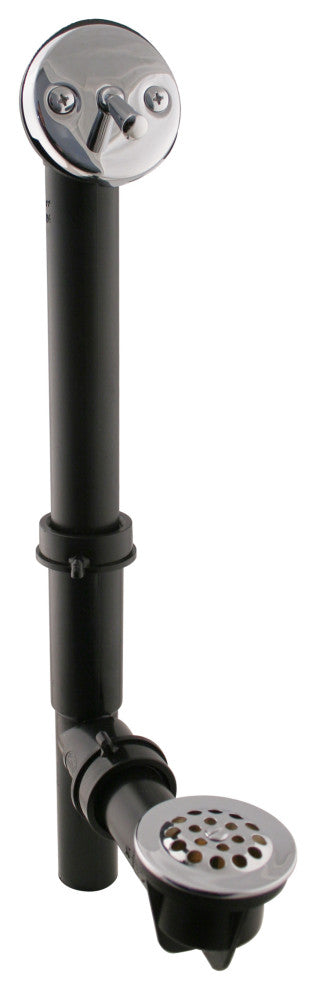Black 1.5" Tubular Trip Lever Bath Waste In Oil Rubbed Bronze, Polished Nickel