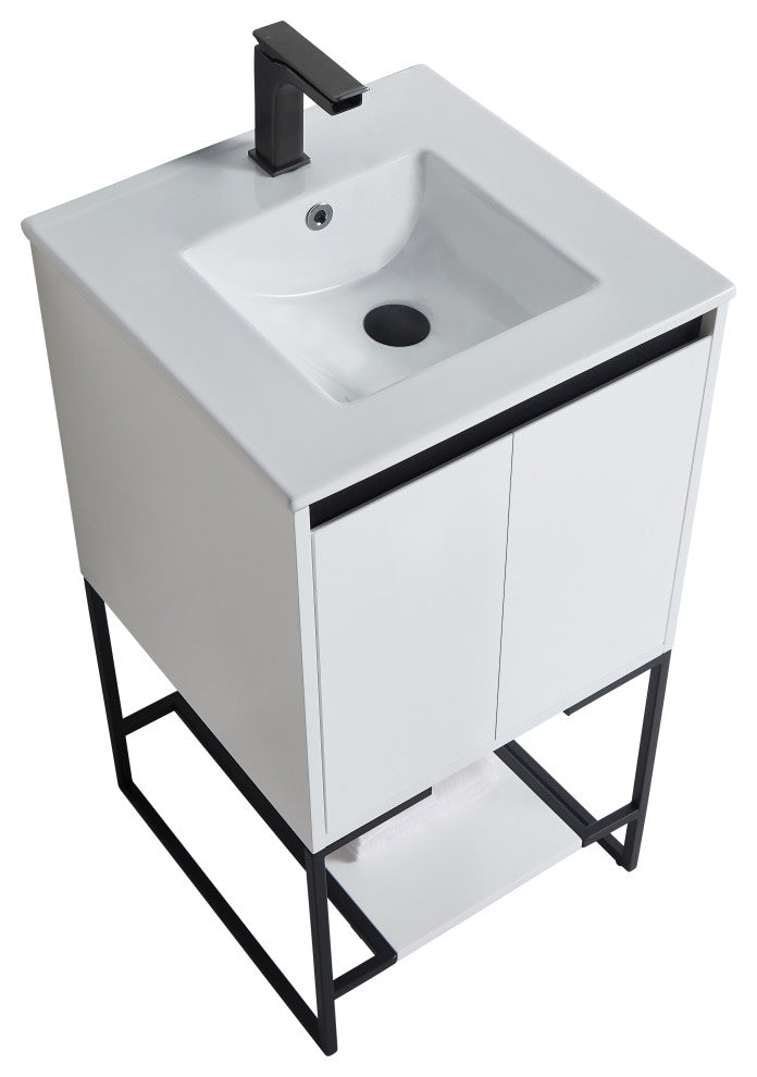 Urbania Vanity Set, White, 20", Single Sink