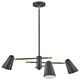 Lark Birdie 30" Convertible Mobile Chandelier, Black + Lacquered Brass