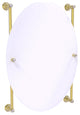 Carolina Crystal Oval Frameless Rail Mounted Mirror, Unlacquered Brass