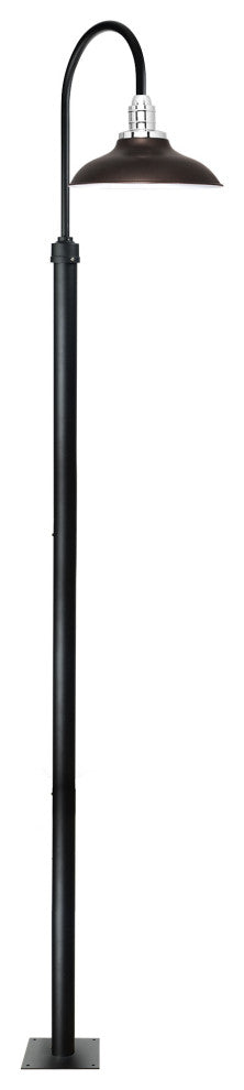 Cocoweb 12" Peony LED Post Lamp in Mahogany Bronze With 11' Post