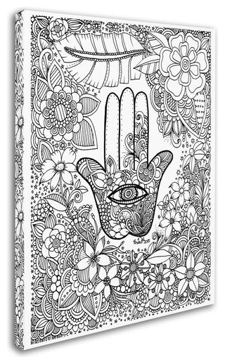 KCDoodleArt 'Hamsa Hand' Canvas Art, 35"x47"
