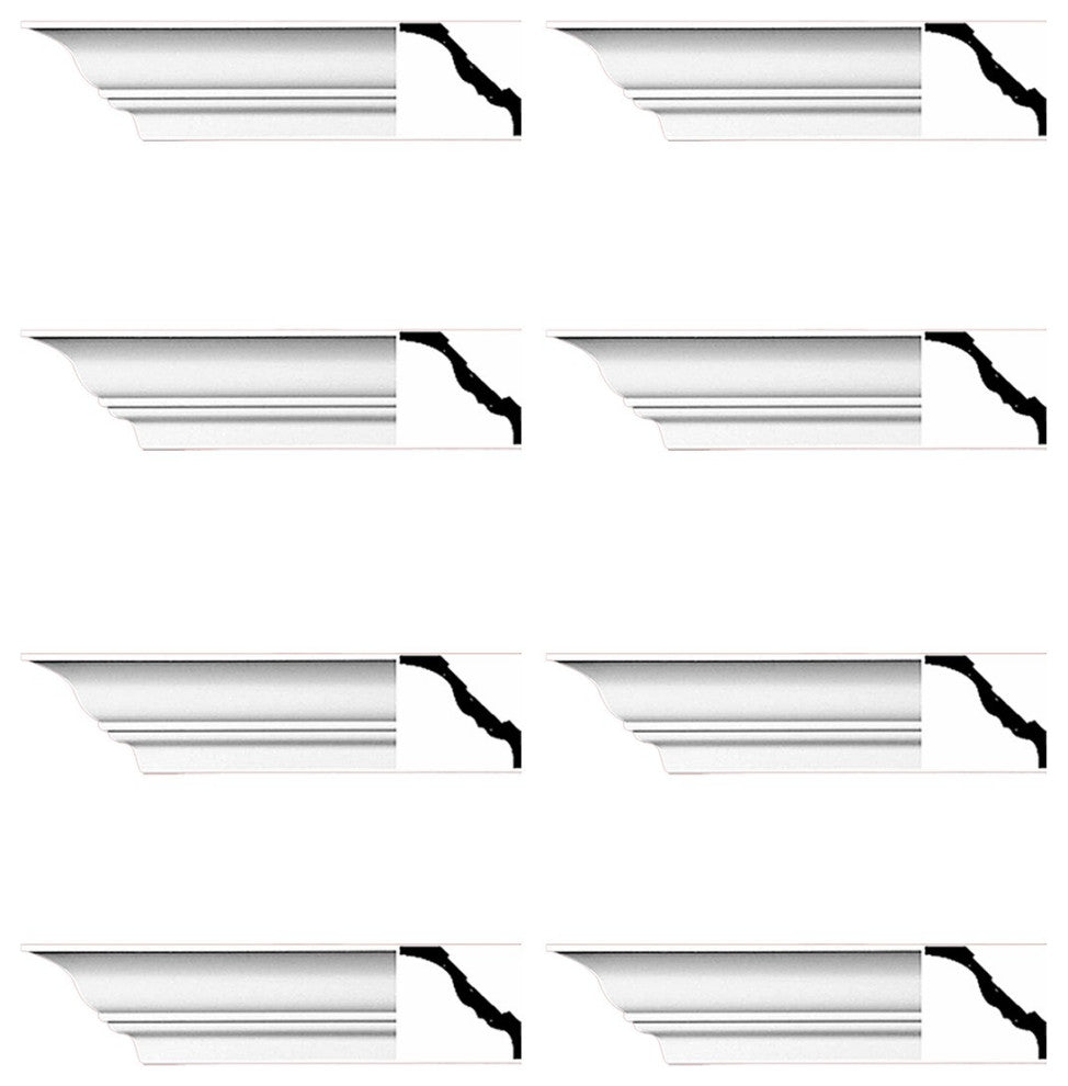 Cornice White Urethane Princess Anne Simple Design 8 Pieces Totaling 752" Length