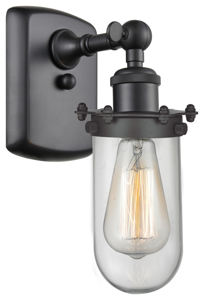 INNOVATIONS LIGHTING 516-1W-BK-CE231-CL-LED Kingsbury 1 Light Sconce