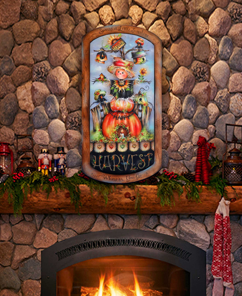 Harvest Pumpkin Scarecrow Holiday Door Decor