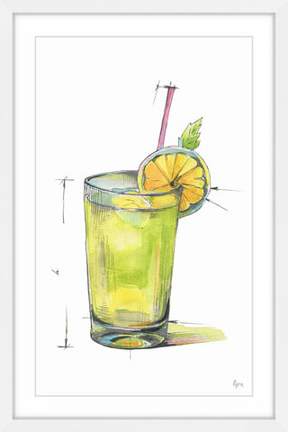 "Orange Cello" Framed Painting Print, 24"x36"