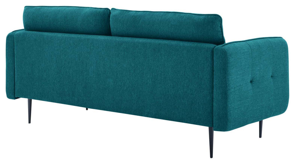 Cameron Tufted Fabric Sofa Teal
