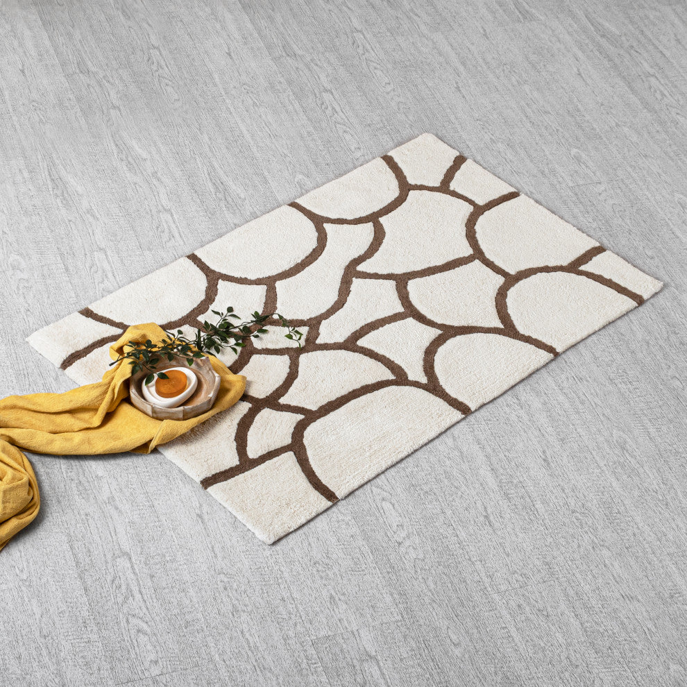 Edington Machine Tufted Bath Mat, Beige, 30x50