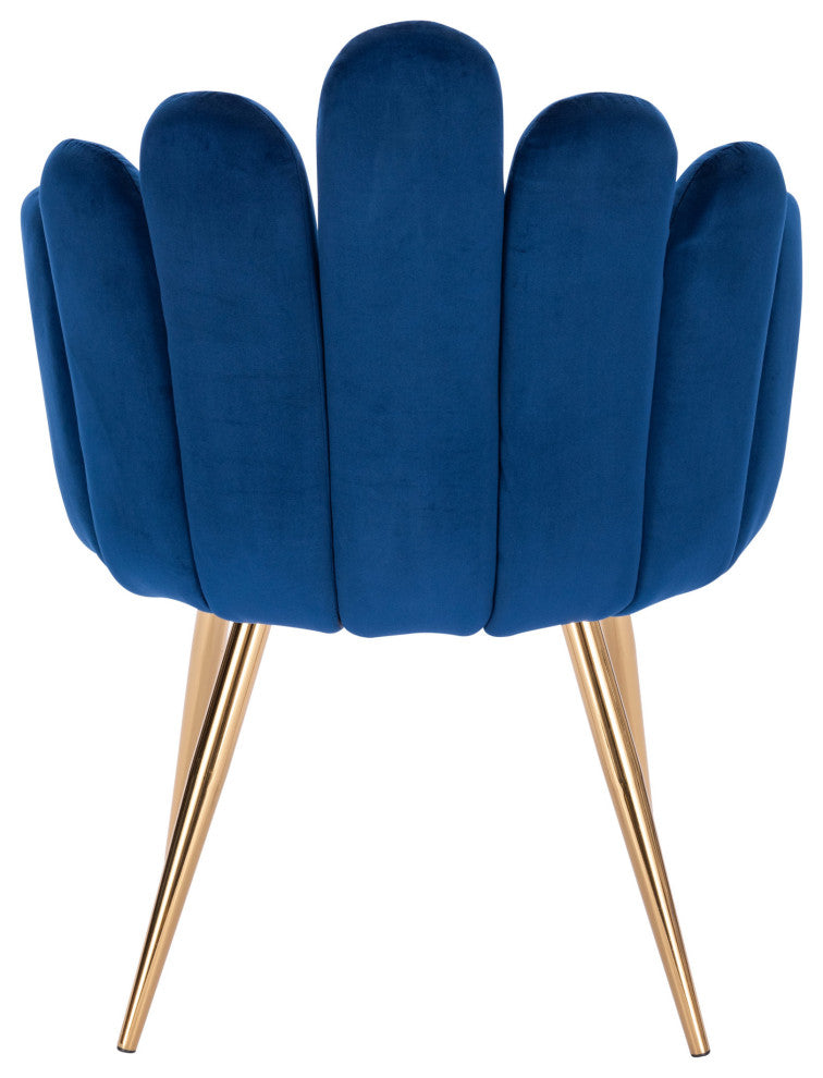 Flower Velvet Chair Set of 2, Blue