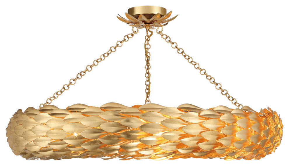 Broche 8-Light Ceiling Mount, Antique Gold