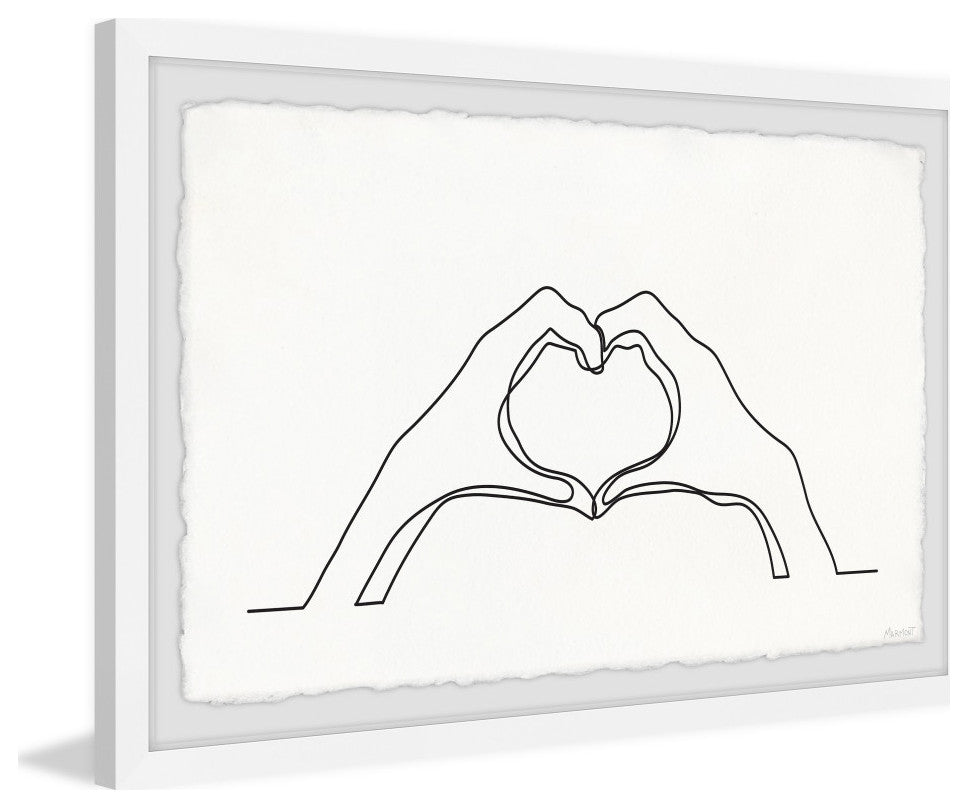 "Hand Heart" Framed Painting Print, 24x16