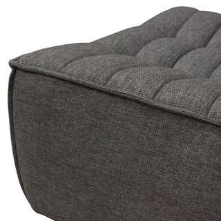 Marshall Scooped Seat Ottoman in Grey Fabric