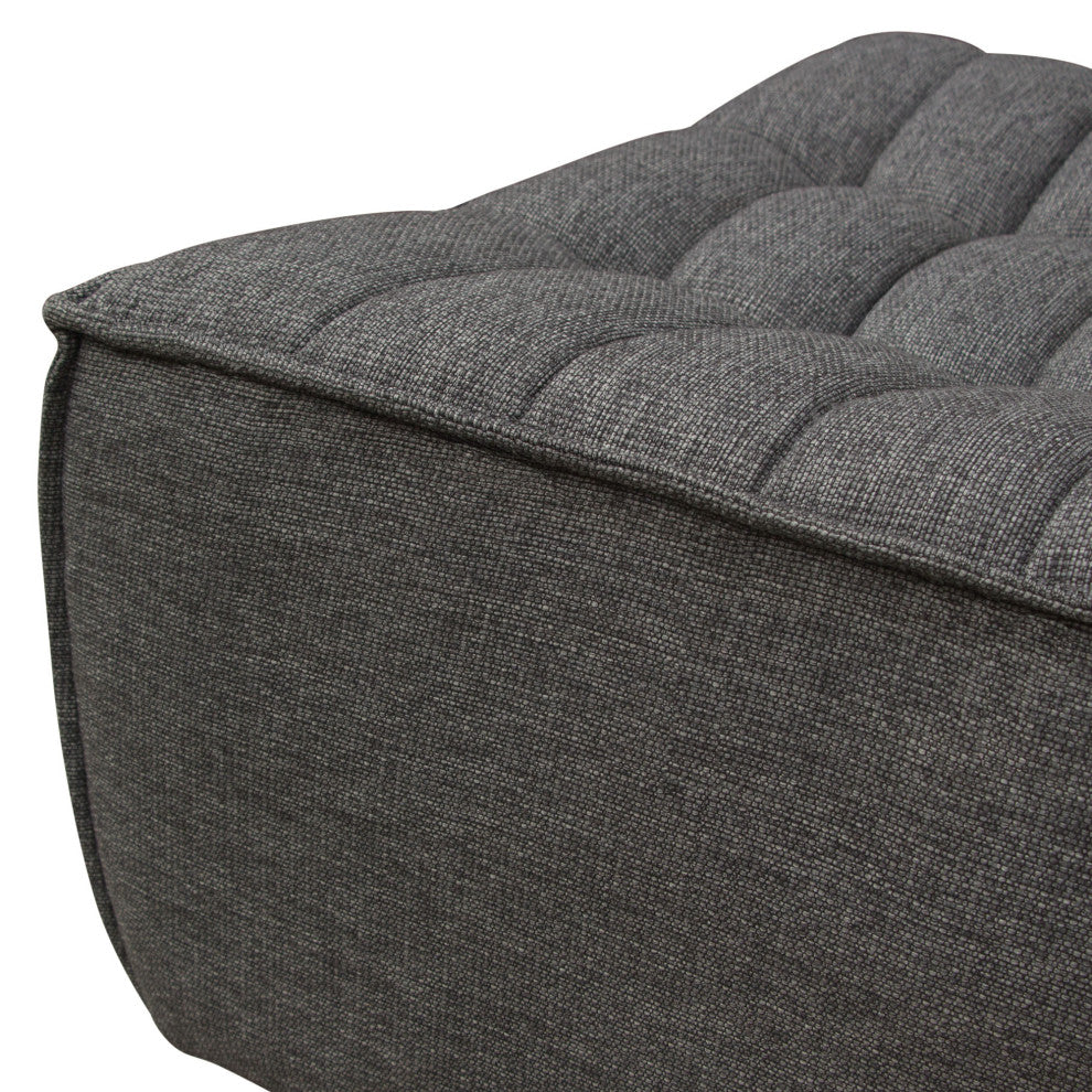 Marshall Scooped Seat Ottoman in Grey Fabric