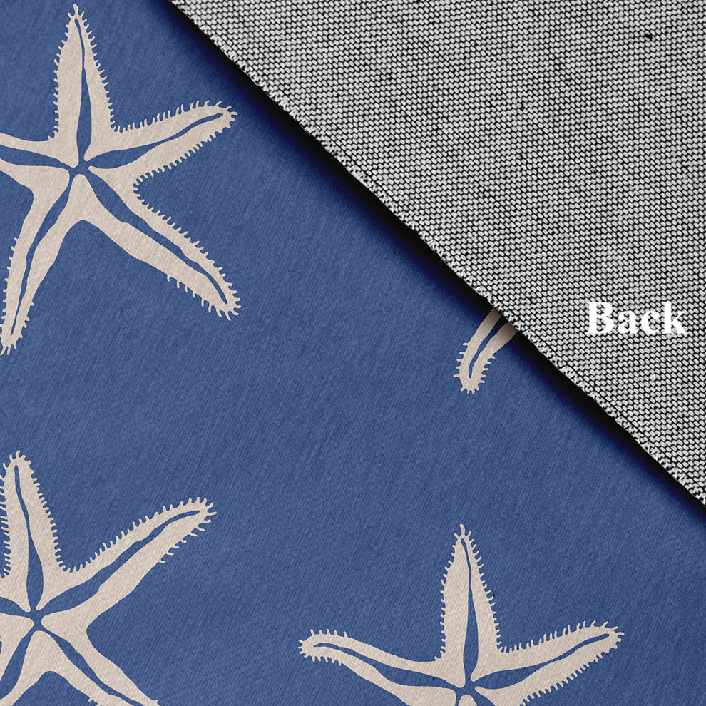 Starfish Nautical & Coastal Chenille Area Rug, Nautical Navy, 4'x6'