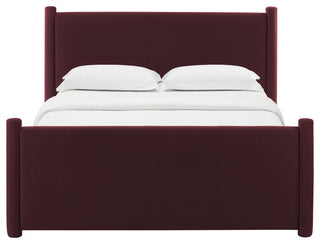 Rael Performance Velvet Full Platform Bed, Mulberry