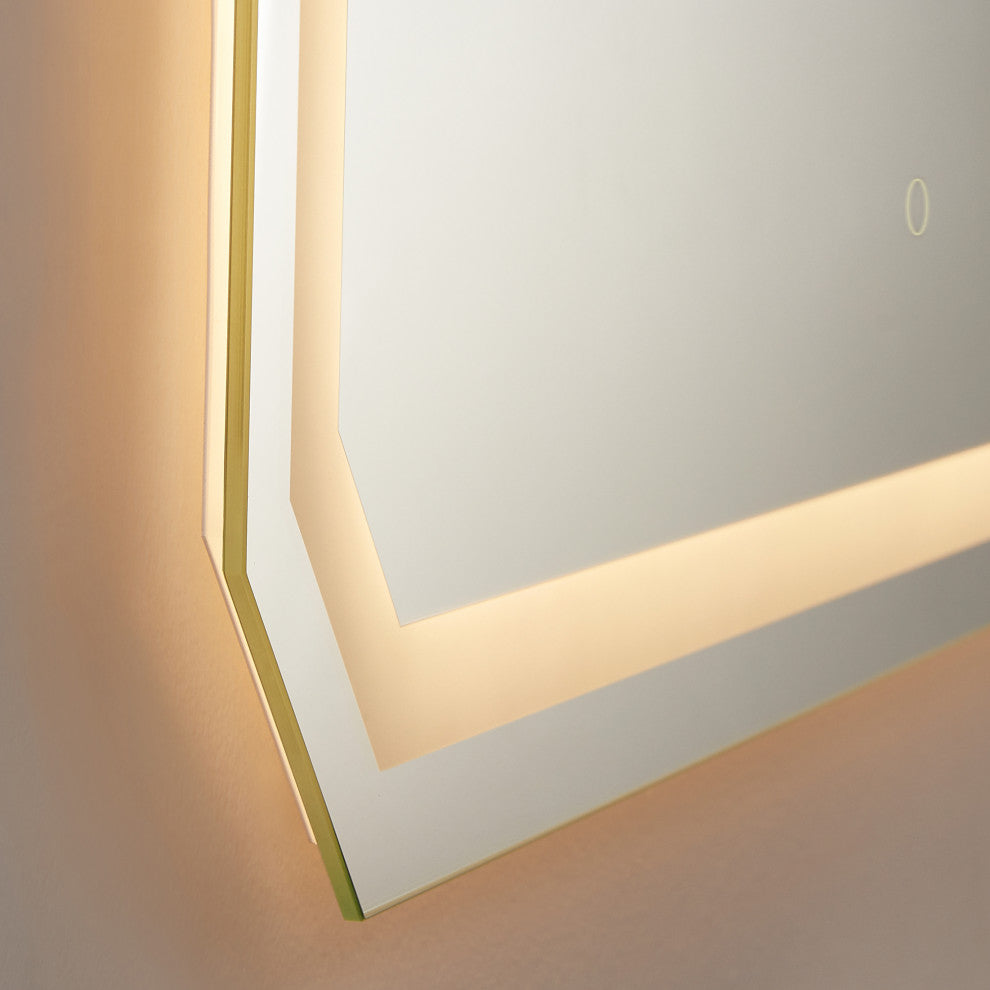 Luma Octogan Frameless LED Bathroom Vanity Mirror, 48"