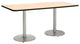 KFI Mode 42" x 96" Conference Table Natural Round Silver Base Standard Height