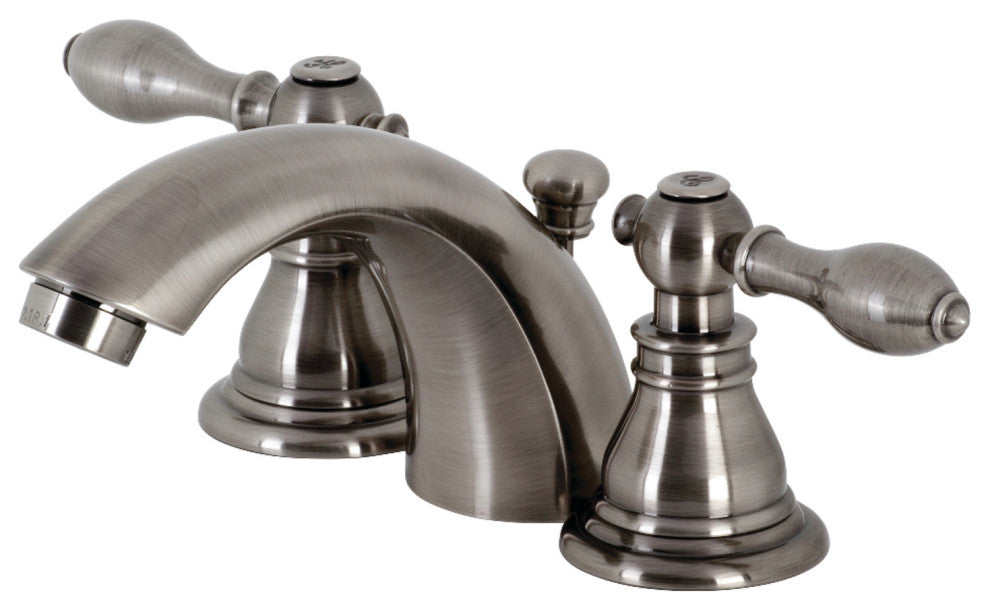 KB953ACL Widespread Bathroom Faucet With Plastic Pop-Up, Black Stainless