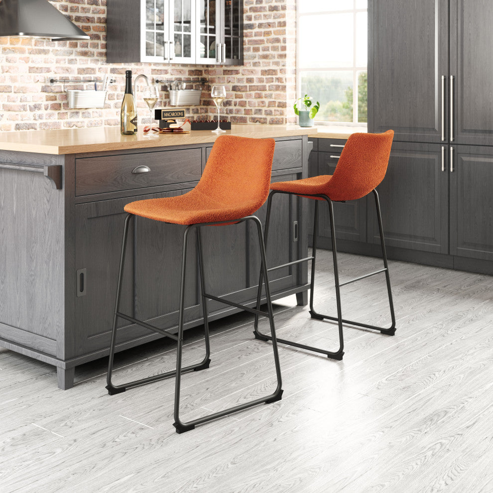 Smart Bar Chair, Set of 2 Burnt Orange