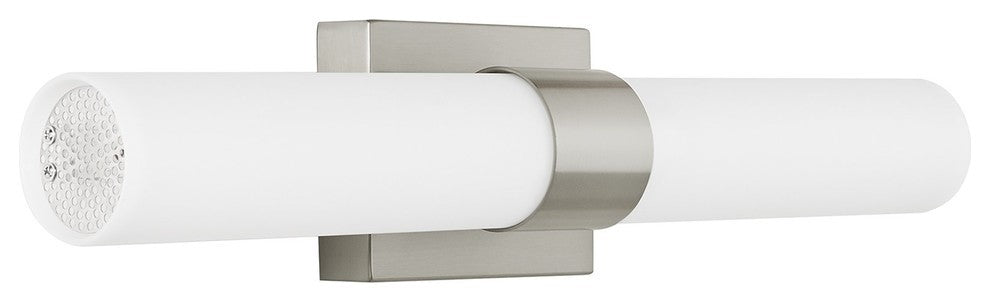 Perpetua LED 22" Bathroom Vanity Light With End Caps, Brushed Nickel