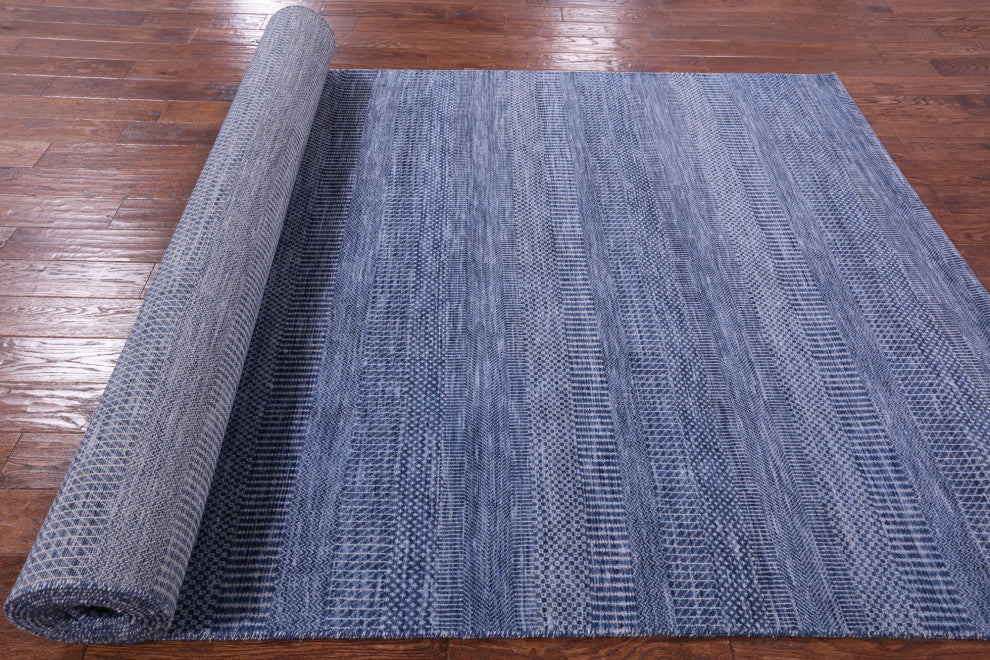 6' 2" X 18' 3" Savannah Grass Hand Knotted Wool and Silk Rug Q11986