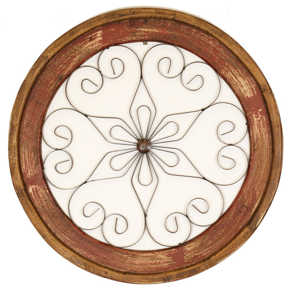 Round Architectural Window Chateau, Red