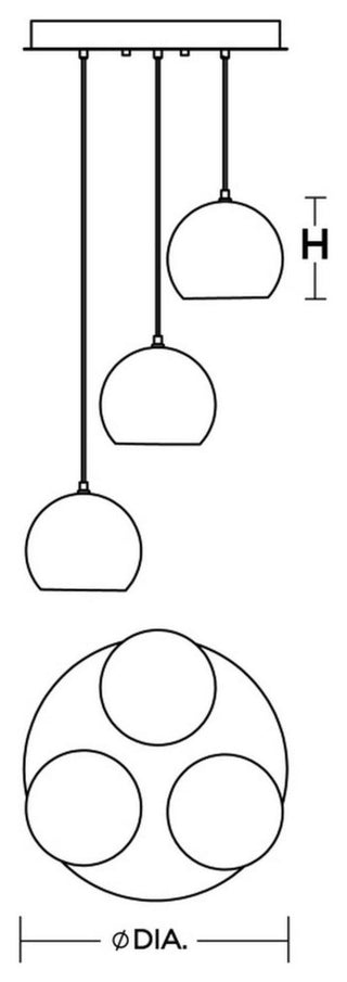 Roxy Medium Base Triple Pendant