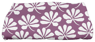 Ingrid, Floral Print Bath Towel, Purple