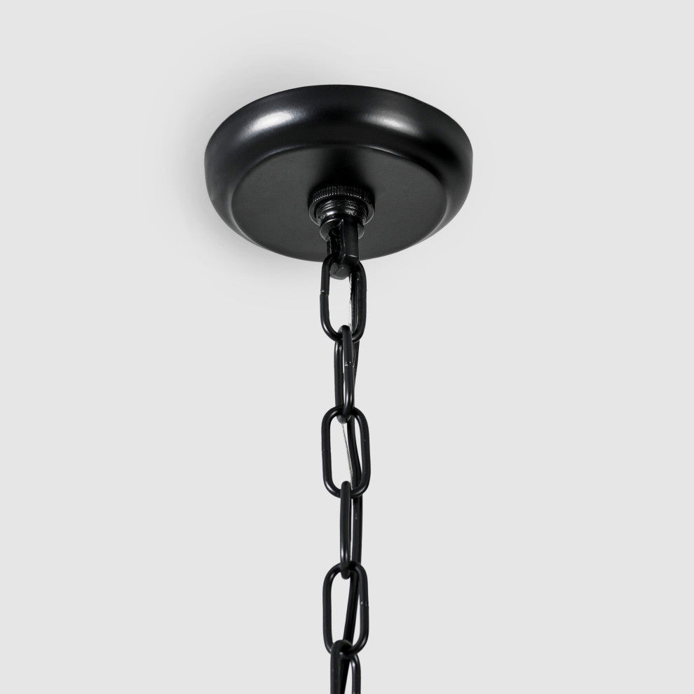 Lena 9-Light Iron and Acrylic Chandelier, Black, by Kosas Home