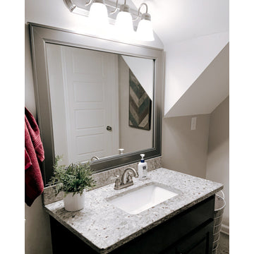 Porter Framed Wall Mirror, Dark Gray, 36"x42"