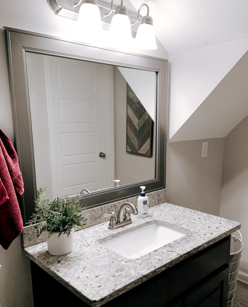 Porter Framed Wall Mirror, Dark Gray, 36"x42"