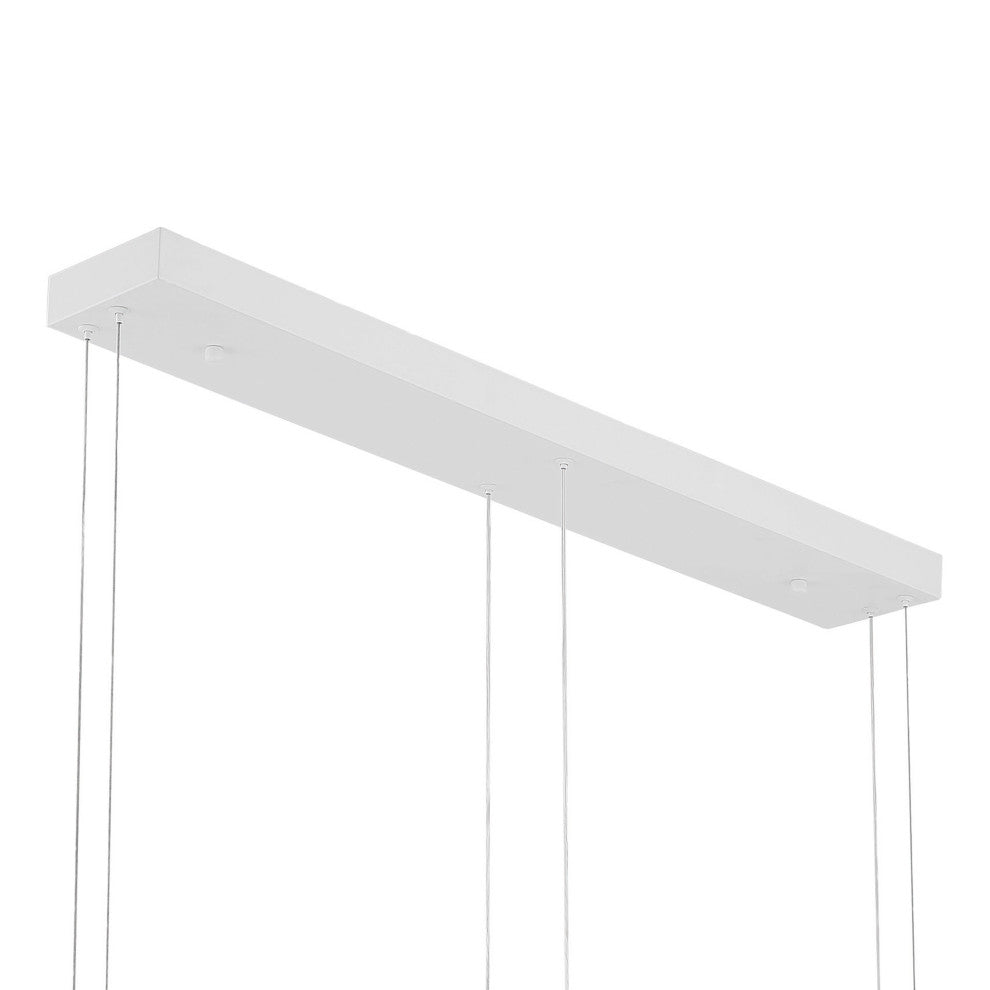 3-Light Unique Geometric LED Chandelier, White