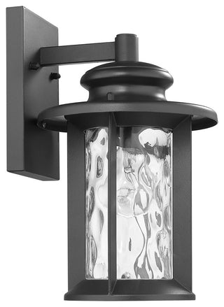 OWEN Transitional 1 Light Textured Black Outdoor Wall Sconce 12inches Tall