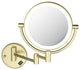 Circular LED Wall Mount Magnifying Make Up Mirror, Brushed Gold