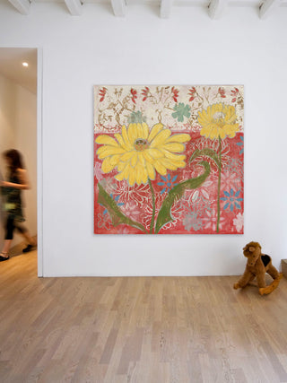 "Yellow Flowers 2" Painting Print on Wrapped Canvas