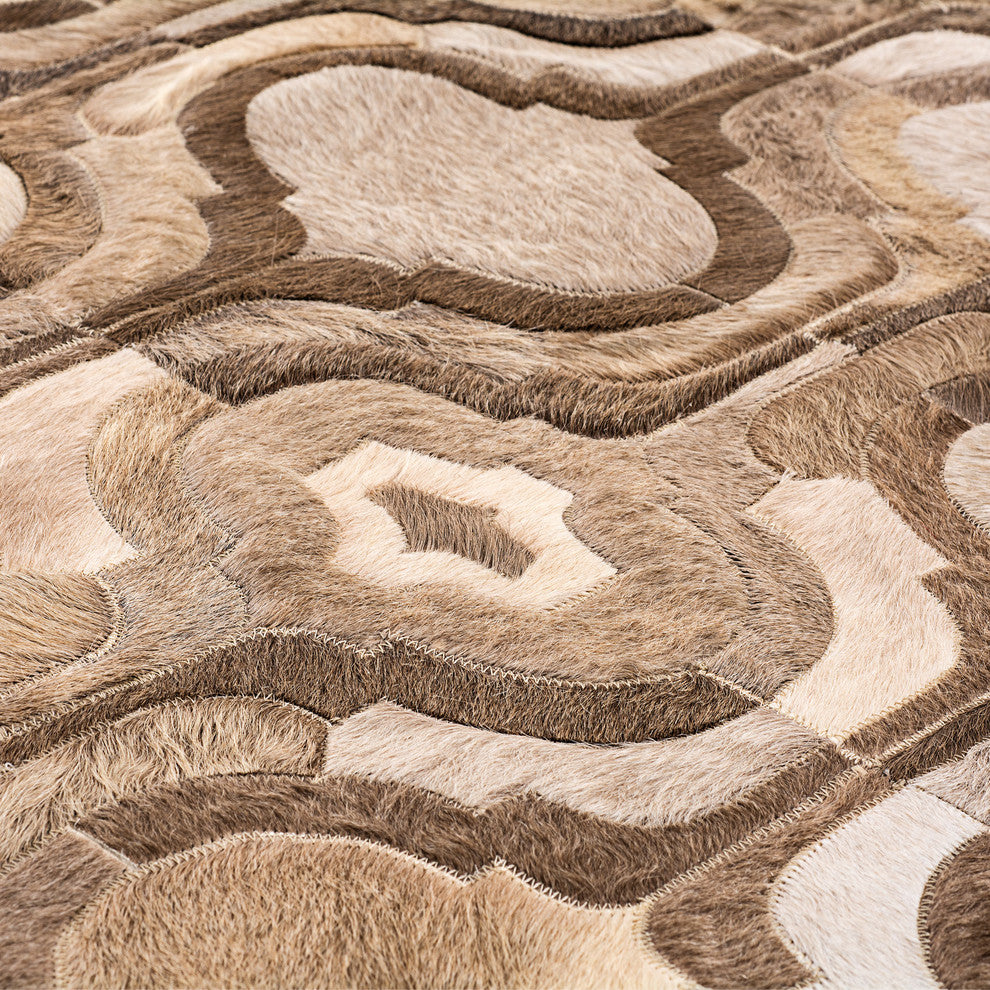 Cowhide Patchwork Rug, Eros, Charolais, 10'x14'