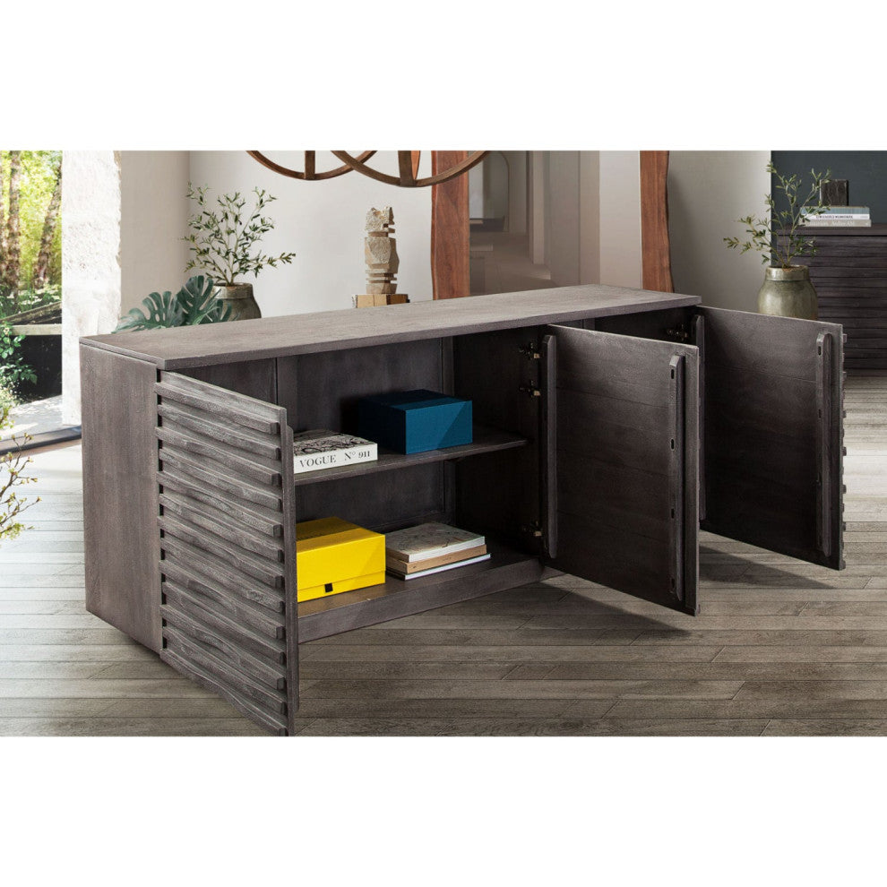 Bastille 3-Door Sideboard, Smoke Gray