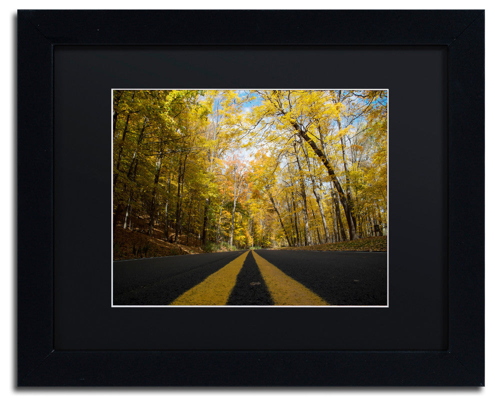 ''Autumn Along the Valley Parkway'' Matted Framed Canvas Art by Kurt Shaffer