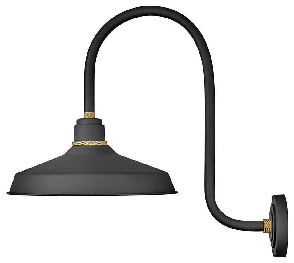 Hinkley Foundry Classic Large Tall Gooseneck Barn Light, Textured Black