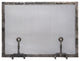Forged Iron Fireplace Screen with Ball Andiron Feet, Small