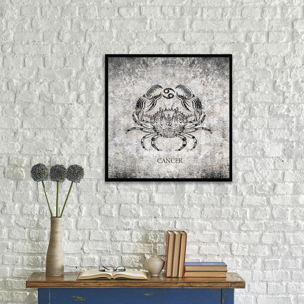 Cancer Horoscope Astrology Print on Canvas with Picture Frame, 20"x20"
