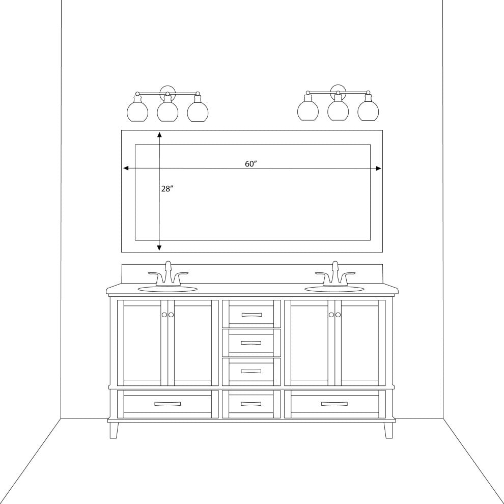 Porter Silver Framed Mirror, 28"x60"