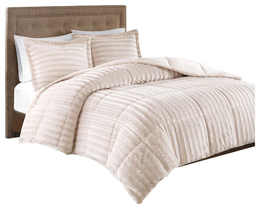 Madison Park Duke Dux Faux Fur 3-Piece Comforter Mini Set