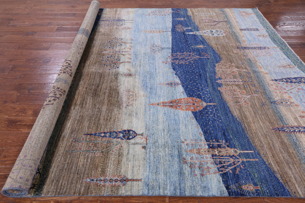 8' 2" X 10' 4" Tribal Persian Gabbeh Handmade Wool Rug Q8017