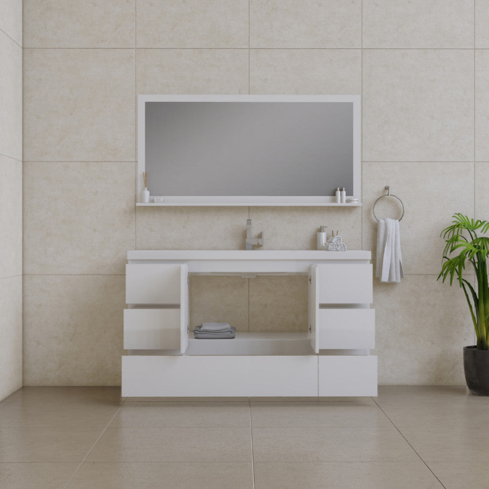Paterno 60" Single Bathroom Vanity With Sink, White