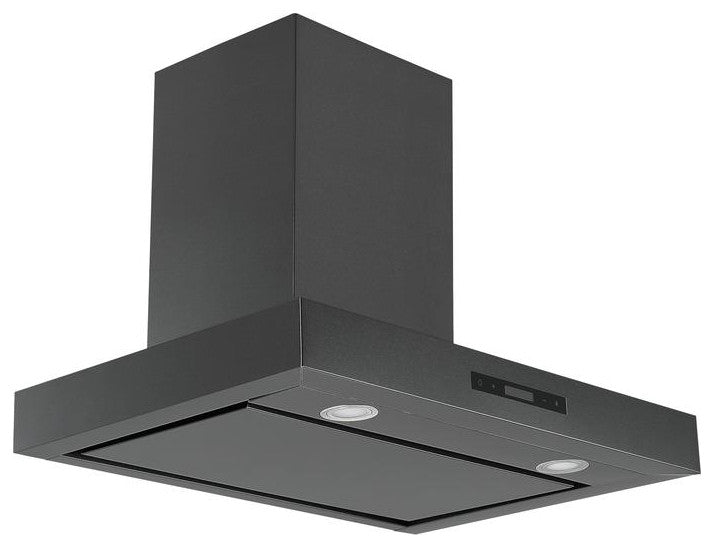 30" Convertible Wall Mount Rectangular Style Range Hood, Black Stainless Steel