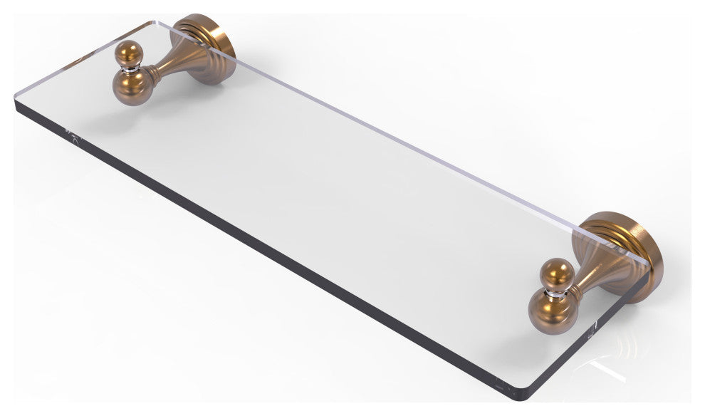 Sag Harbor 16" Glass Vanity Shelf with Beveled Edges, Brushed Bronze