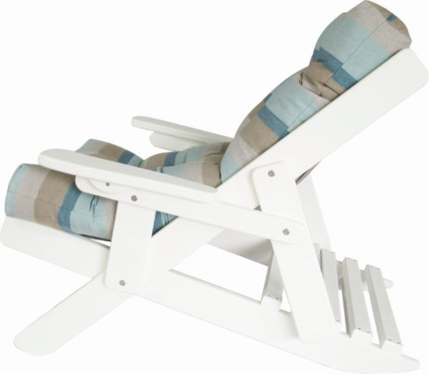 Folding and Reclining Siesta Chair, Poly Lumber, Bright White, Gateway Mist